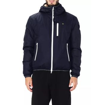 Nylon jacket with eco-fur interior and contrasting zip closure L Men