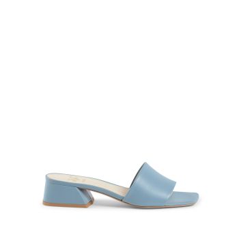 Light Blue Leather Sandals with 4cm Heel - 39 EU