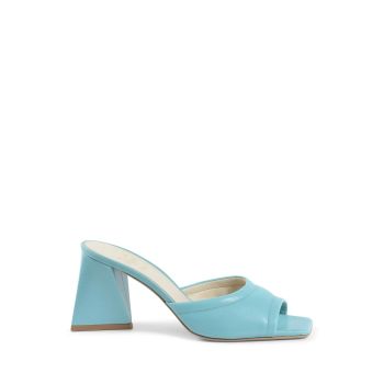 Blue Leather High-Heeled Sandals - 39 EU