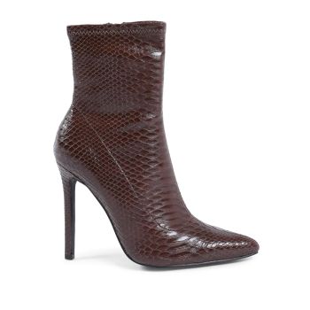 Synthetic Leather Ankle Boots with 11cm Heel - 38 EU