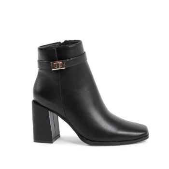 Synthetic Leather High-Heeled Ankle Boots - 36 EU