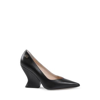 Wave-Shaped Heel Pointed-Toe Pumps - 37 EU