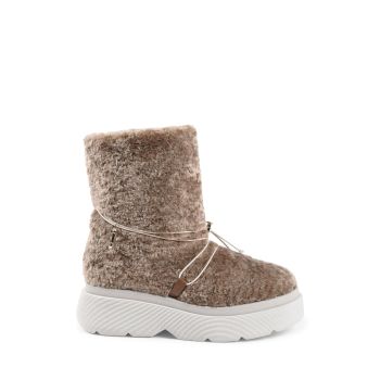 Faux Shearling Short Platform Boot - 36 EU