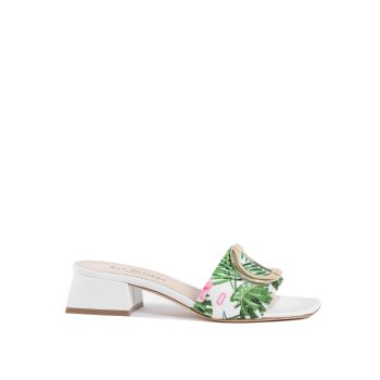 Printed Canvas Flat Mule - 37 EU