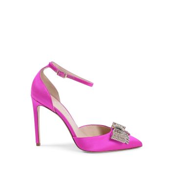 Crystal Bow Satin Pump - 38 EU