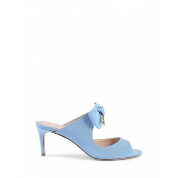 Blue Bow Mule with Low Heel - 36 EU