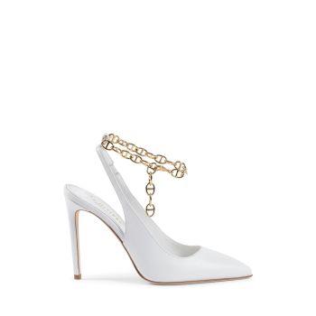 Gold Chain Embellished  Decollete Pump - 39 EU