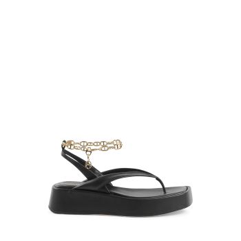 Gold Chain Wedge Sandal - 35 EU