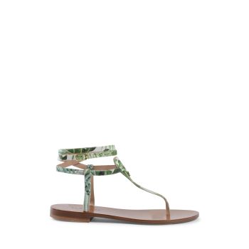 Palm Print Capri Sandals - 35 EU