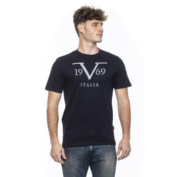 Blue Cotton T-Shirt by 19V69 Italia - L