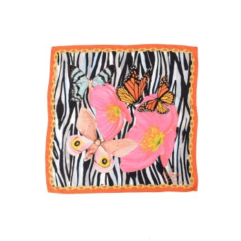 Red Zebra Silk Scarf - One Size