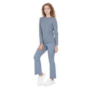 Crown of Edinburgh Cashmere Women's Cashmere Boatneck Sweater - Italian Crafted in Sky blue - S