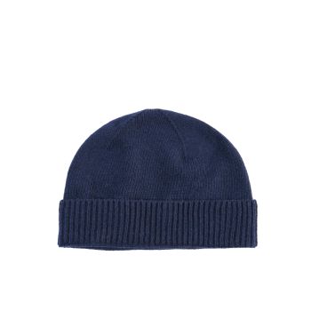 Crown of Edinburgh Cashmere Women's Cashmere Womens Classic Beanie in Blue - One Size