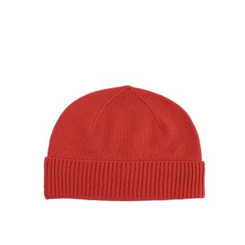 Crown of Edinburgh Cashmere Women's Luxury Cashmere Womens Beanie Hat in Red - One Size