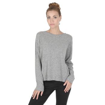 Crown of Edinburgh Cashmere Women's Cashmere Boatneck Sweater for Women in Grigio Peltro - M