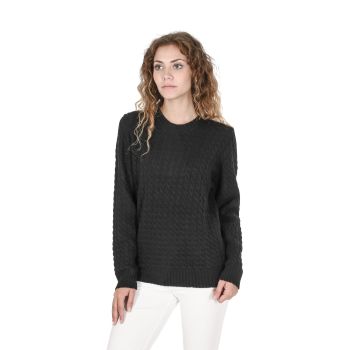 Crown of Edinburgh Cashmere Women's Luxury Italian Cashmere and Merino Wool Sweater in Black - 42 EU