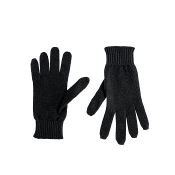 Crown of Edinburgh Cashmere Women's Luxury Cashmere Womens Short Gloves in Black - S