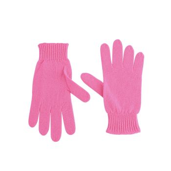 Crown of Edinburgh Cashmere Women's Luxury Cashmere Womens Short Gloves in Rosa Fluo - M