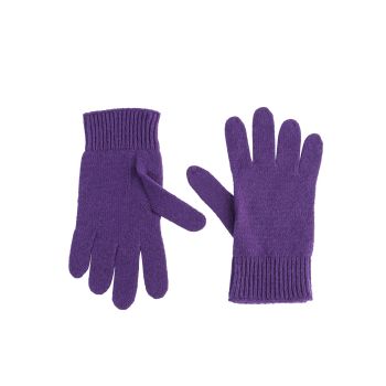 Crown of Edinburgh Cashmere Women's Luxury Cashmere Womens Short Gloves in Purple - M