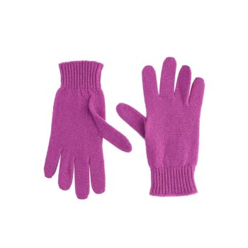 Crown of Edinburgh Cashmere Women's Luxury Cashmere Womens Short Gloves in Ciclamino - M