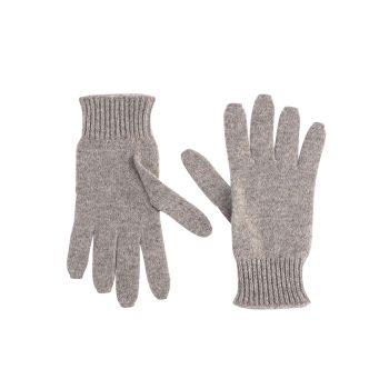 Crown of Edinburgh Cashmere Women's Luxury Cashmere Womens Short Gloves in Taupe - M