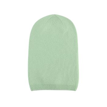 Crown of Edinburgh Cashmere Women's Cashmere Womens Slouchy Beanie in Verde Chiaro - One Size