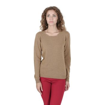 Cashmere Womens Square Neck Sweater - Premium Quality - M