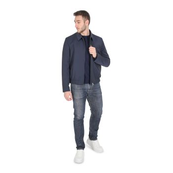 Hugo Boss Men's Blue Jacket with Zip Front in Dark blue - 46 EU