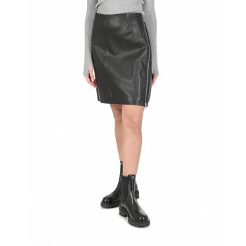 Hugo Boss Women's Lamb Leather Black Skirt in Black - XL