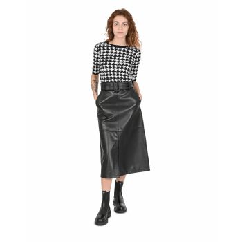 Hugo Boss Women's Lamb Leather Skirt in Black - S