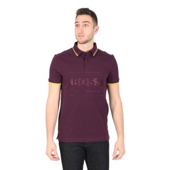 Hugo Boss Men's Medium Purple Cotton Blend Polo Shirt in Purple - L