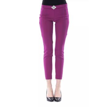 Lateral Closure Skinny Pants with Frontal Application 42 IT Women