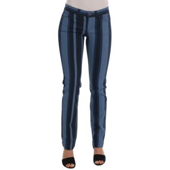 Blue Striped Cotton Stretch Denim Jeans - Dolce & Gabbana 36 IT Women