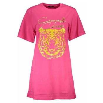 Cavalli Class Women's Pink Cotton Tops & T-Shirt - XL