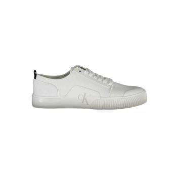 Calvin Klein Men's White Cotton Sneaker - 43 EU