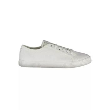 Calvin Klein Men's White Cotton Sneaker - 45 EU