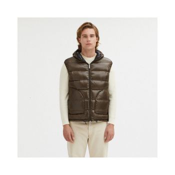 Reversible Hooded Vest with Zip Closure and Duck Feather Padding 2XL Men