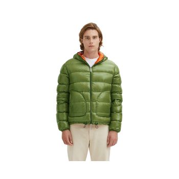 Reversible Hooded Down Jacket with Zip Closure L Men