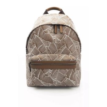 Logo-Embellished Zip Closure Backpack with Front Pocket and Internal Compartments One Size Men