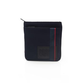 Logo Zip Closure Bag with Internal Compartments and Front/Back Pocket One Size Men