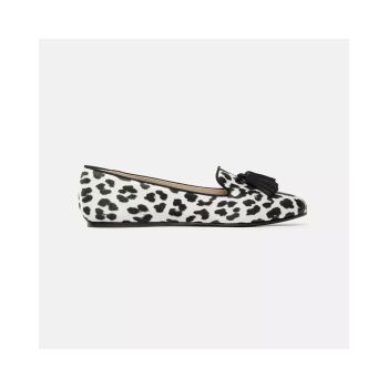 Leopard Print Silk Loafers with Tassel Detail 40 EU Women