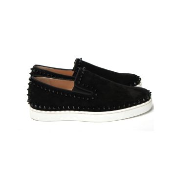 Studded Slip-On Flat Veau Velours Shoes 40 EU Men