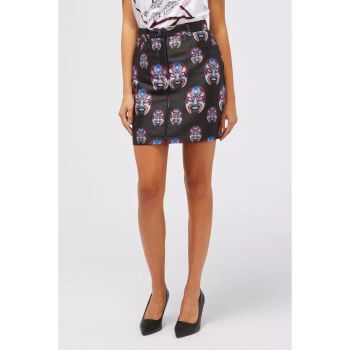 Button Closure Oriental Fantasy Skirt with Pockets W44 US Women