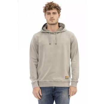 Hooded Sweatshirt with Long Sleeves and Ribbed Hem L Men