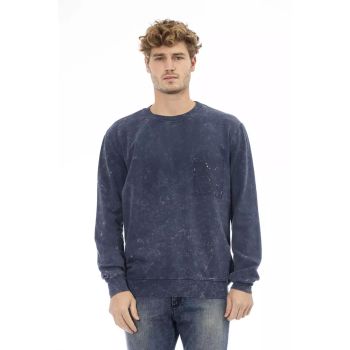 Fleece Sweater with Crew Neck and Front Pocket L Men