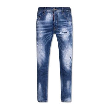 Skater&quot; Distressed Jeans with Paint Splatter Effect and Patch 48 IT Men