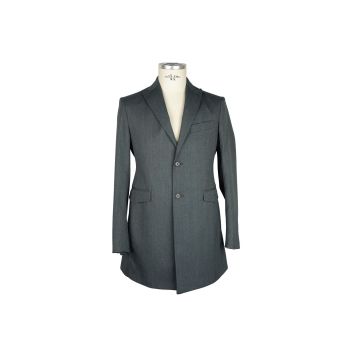 Emilio Romanelli Wool and Viscose Button Closure Short Coat 48 IT Men