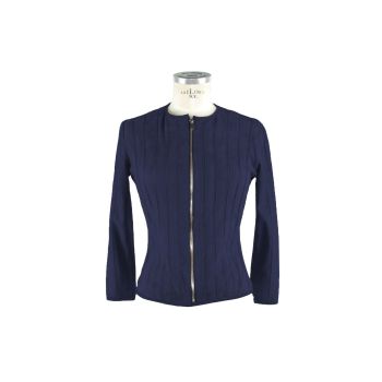 Genuine Reverse Calfskin Jacket with Corduroy-like Stitching 44 IT Women