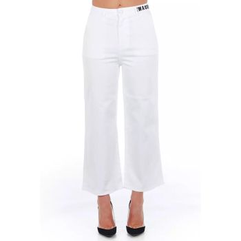 High Waist Cropped Trousers with Multipockets 40 IT Women