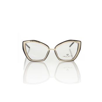 Butterfly Eyeglasses with Gold Metal Outer Profile and Black Interior One Size Women